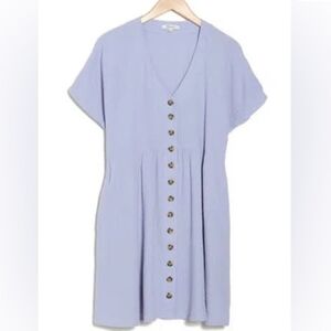 Madewell Lightspun Button-Front Mini Dress Babydoll ND175 Gauze Distant Peri